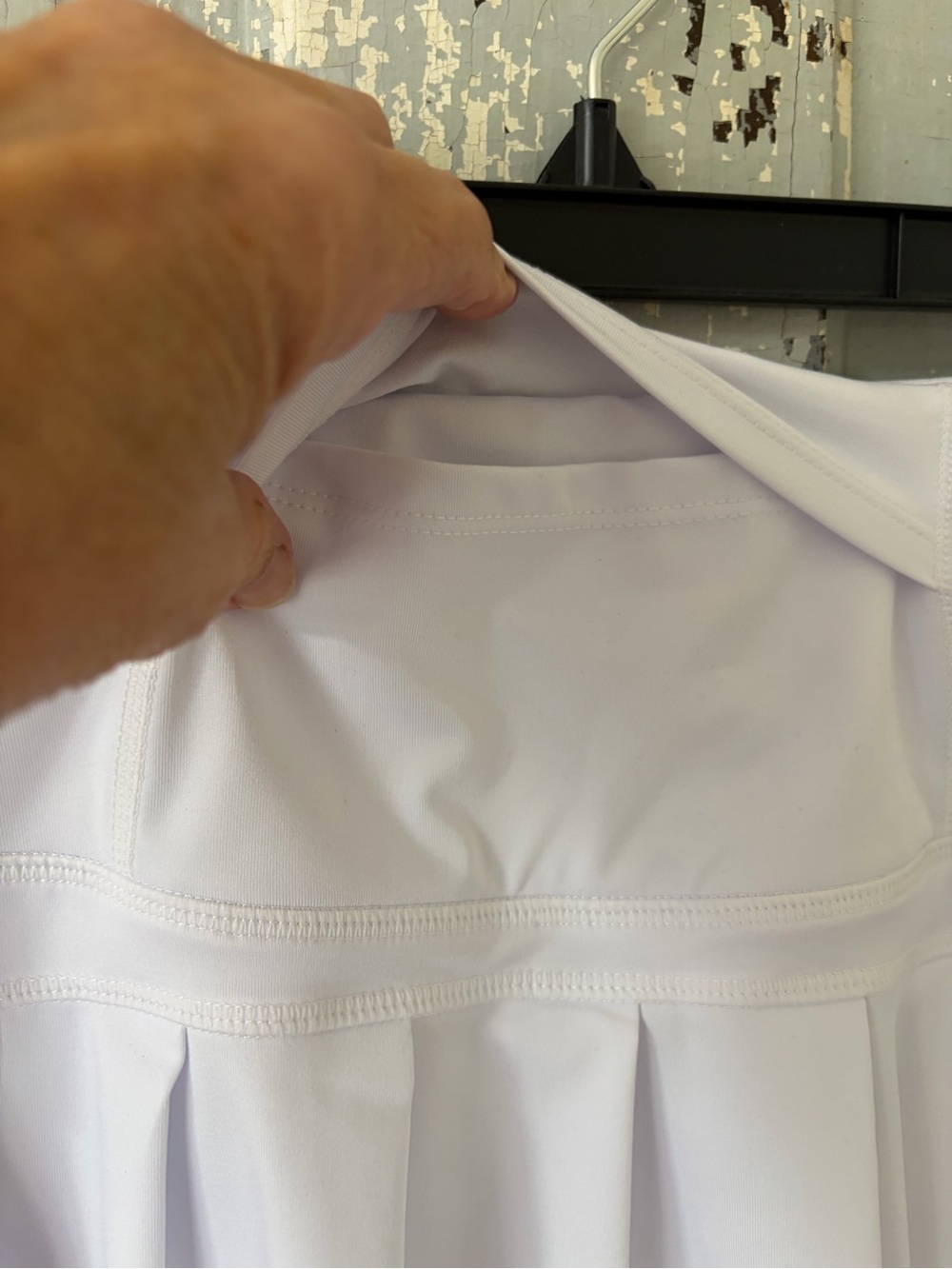 White Athletic Skirt with built in  shorts - Picture 3 of 5